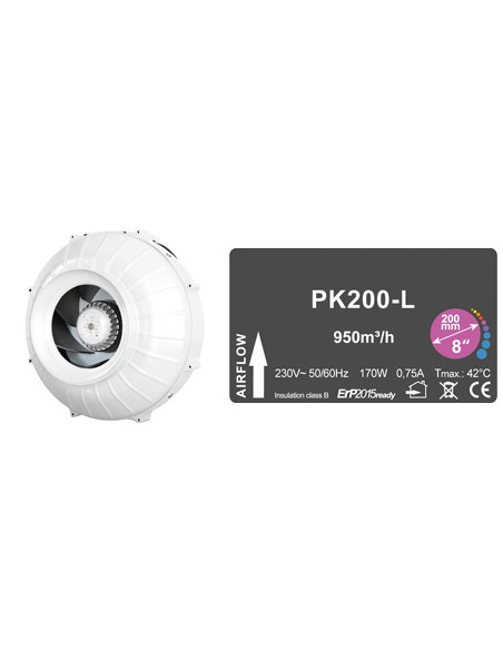 Extracteur Pk - Ø 200 Mm - 950m3/h - Cablé