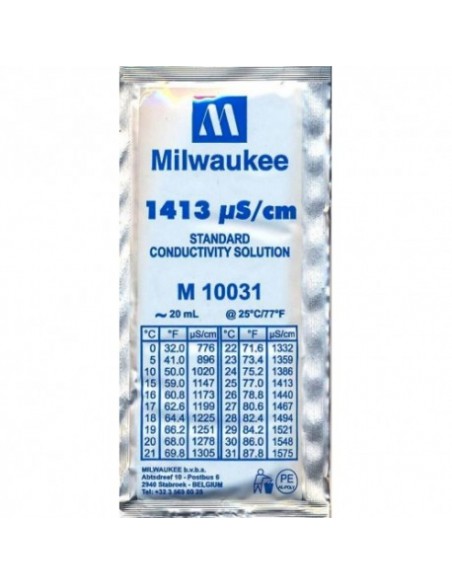 Solution Etalonnage Milwaukee - 1.413 µs/cm- Sachet 20 Ml