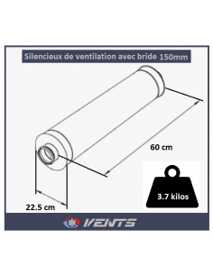 Silencieux Rigide Ø 150mm - 60 Cm