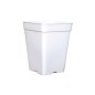 Pot Carre Blanc 15 X 15 X 20 Cm - 3 L (fond Drainant)