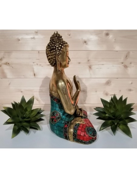 Statue Bouddha Mosaique 27 Cm