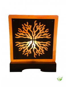 Lampe De Sel Carrée Double Arbre De Vie