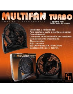 Ventilateur Multifan Turbo (Ø 20cm - 35w) - Cornwall Electro